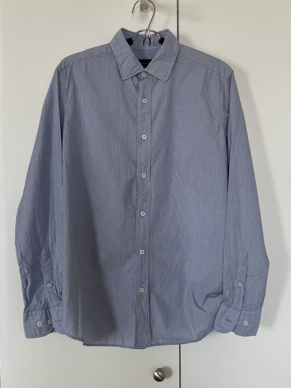 Massimo Dutti Men REGULAR FIT PINSTRIPED COTTON SHIRT